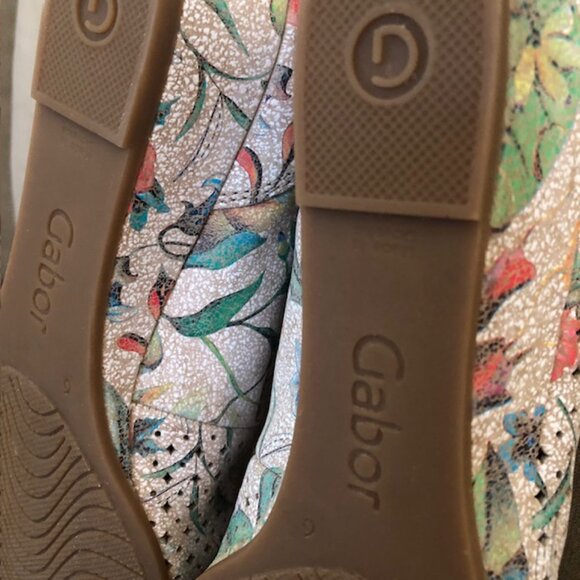 Gabor Rayah Printed Leather Shoes / Ballet Flat / Low Wedge, Size EU 39 / US 8.5 - Picture 8 of 9